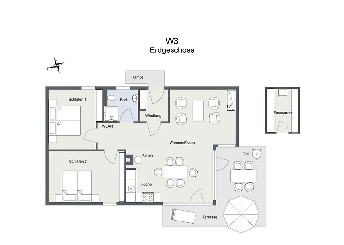 Ferienhaus Wiesengeflüster W3 - Mit Fasssauna Und Garten, 300 M Zur Müritz